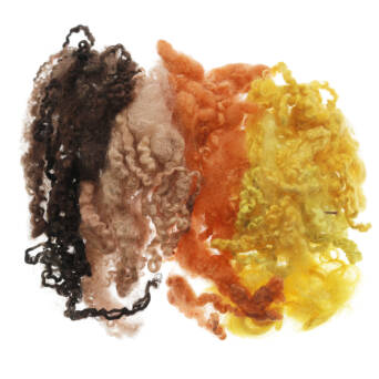 Yellows-browns - hand dyed locks