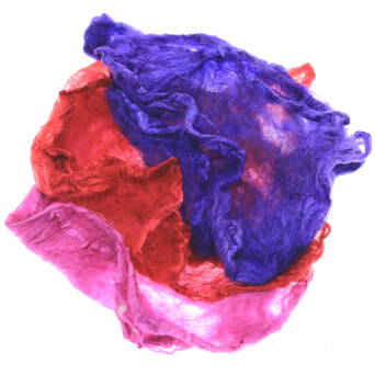 Hand dyed silk hankies red-violet